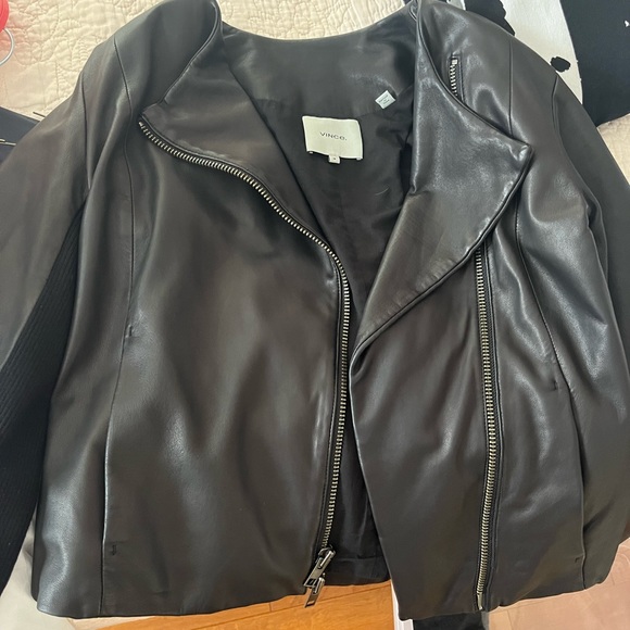 Vince Scuba Leather Jacket, Black, Medium - Picture 7 of 9